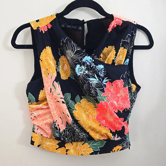 Zara Floral Print Bloomster Top size Medium - Picture 1 of 11